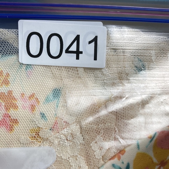 Simple Retro Romantic Flounce Sleeve Lace Detail Floral Slip Dress M Cottage - Picture 15 of 16